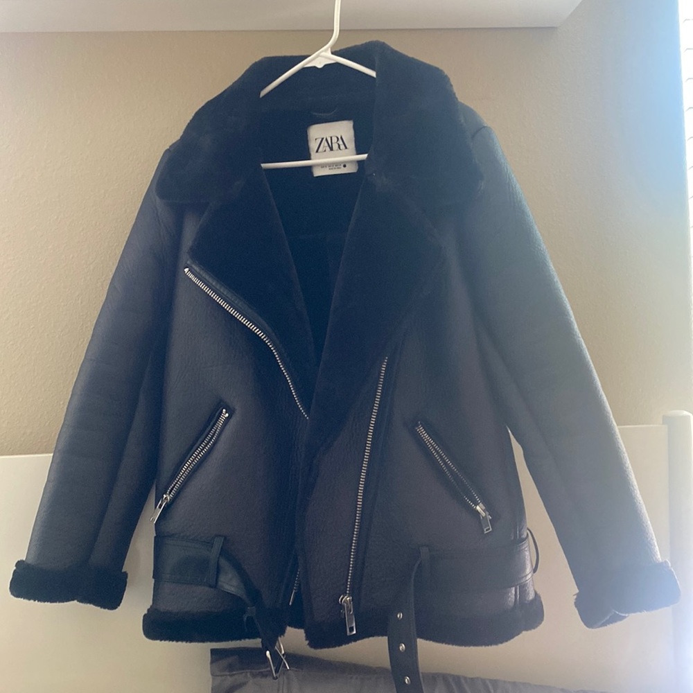 Faux Fur Leather Jacket